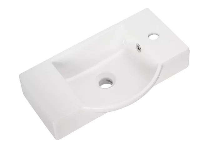 Gäste WC Set SBC 2-tlg 55 cm Weiß Keramikbecken Badmöbel Fackelmann MILANO 2