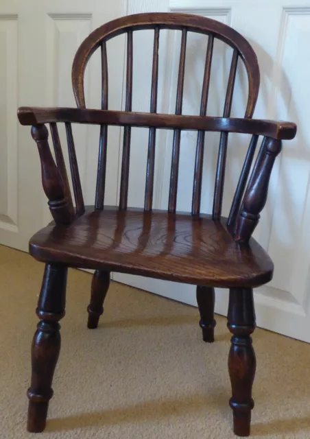 C1840 Victorian Ash and Elm Wood Childs Windsor Chair