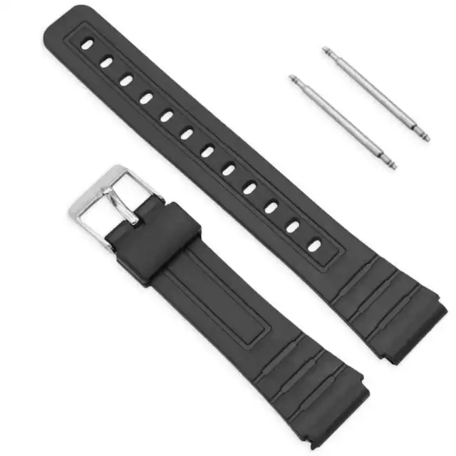 Cinturino di Ricambio in Silicone Perni Compatibile con Casio F-91W Nero