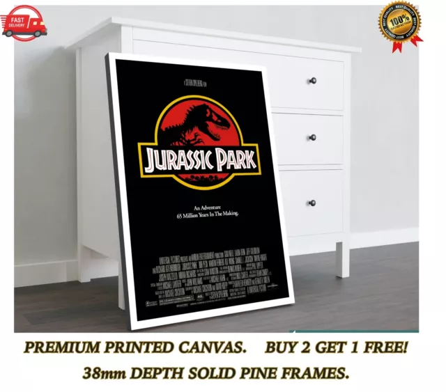 Jurassic Park Classic Movie Large CANVAS Art Print Gift A0 A1 A2 A3 A4