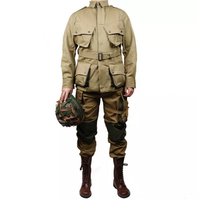 WWII US Airborne Field Army Paratrooper M42 Uniform Jacket Pants Top Coat Set