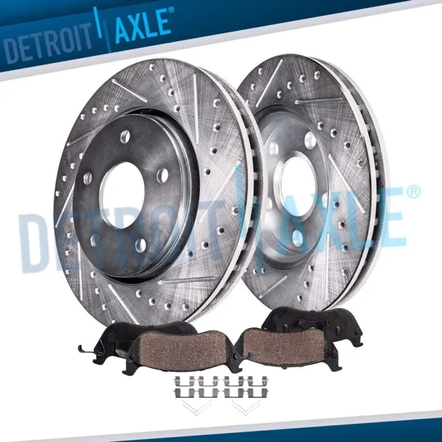 Front Drilled Rotors Ceramic Brake Pads for Honda Accord Civic Element CR-V CR-Z