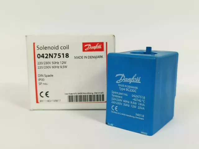 Danfoss Solenoid Coil 042N7518 Magnetic Coil BC230C 220 V - 230 V New