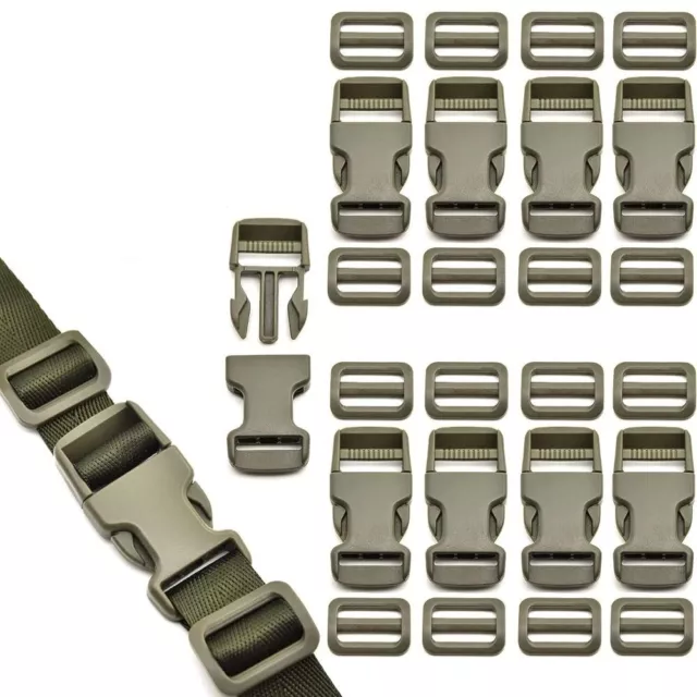 10Set 25mm Buckles Straps Set Plastic Slide Clip Set  For Belt