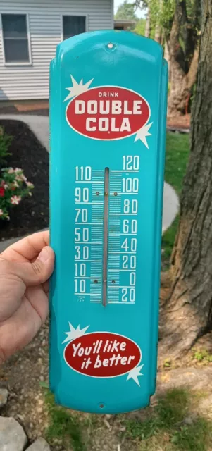 VTG Advertising Double Cola Thermometer General Store Original Soda Pop 1960s