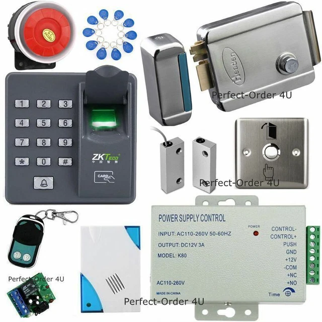 ZKTECO FINGERPRINT&RFID ACCESS Control+Electric Lock+Door Sensor+Remote