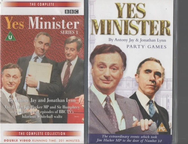 BBC YES MINISTER Complete Series 1 Double Video & Yes Minister Party ...