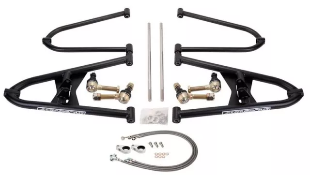Raptor 250 125 Extended A Arms +3 +1 Chromoly Lines and Clamps Alba Racing
