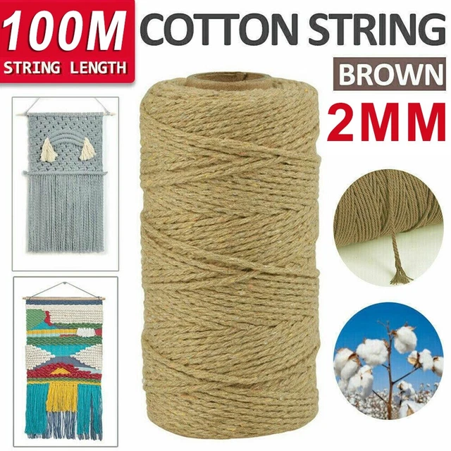 Calidad 2MMx100M hilo de algodón hágalo usted mismo hecho a mano artesanía tejido durabilidad