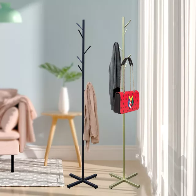 Floor Standing Modern Metal Coat Rack 7 Hooks Hall Coat Tree Hat Umbrella Hanger