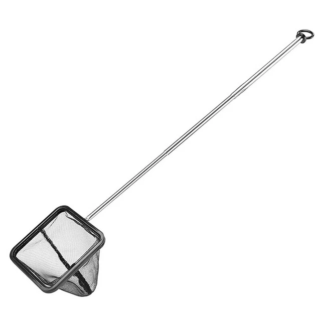 Aquarium Fish Net with Extendable Stainless Steel Long Handle, Fine Mesh Fish N