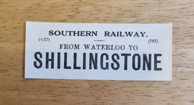 Southern Railway Luggage Label Shillingstone