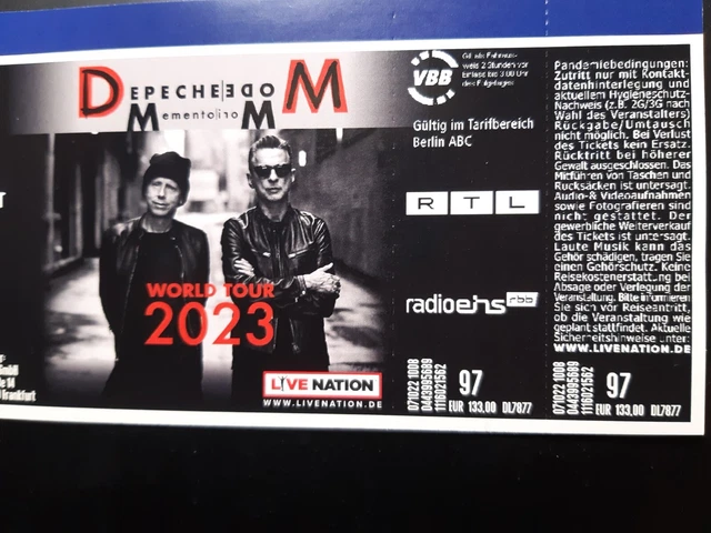 Depeche Mode FOS 2 Tickets Berliner Olympiastadion 09.07.2023 Memento Mori Tour