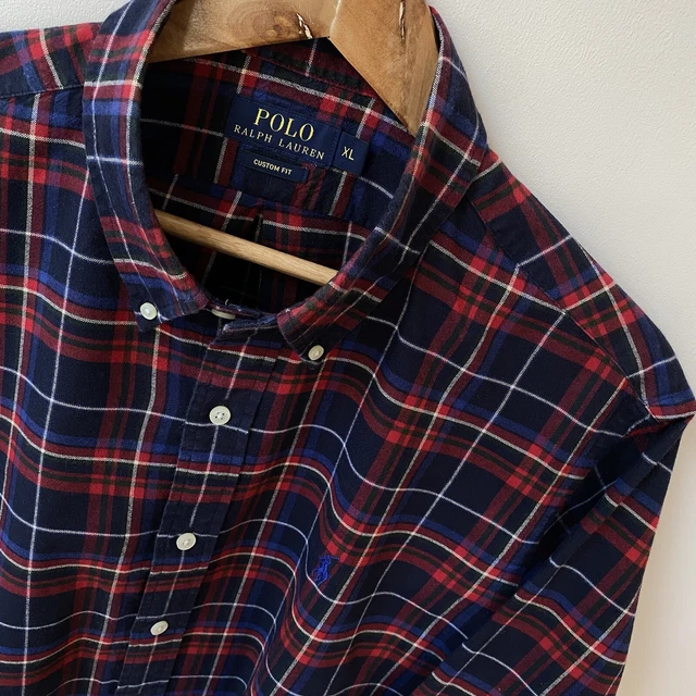 Polo Ralph Lauren Camicia Extra Large (XL) Rosso Tartan Quadri Da Uomo Adatta Personalizzata