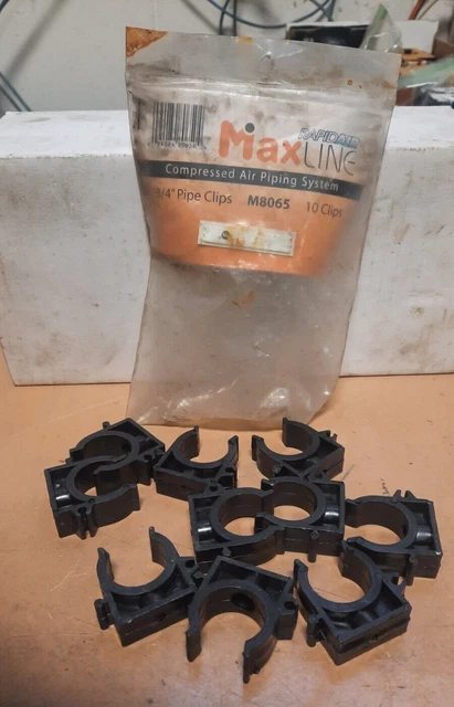 Rapidair Maxline  #M8065  Lot Of 10 3/4” Pipe Clips  J231
