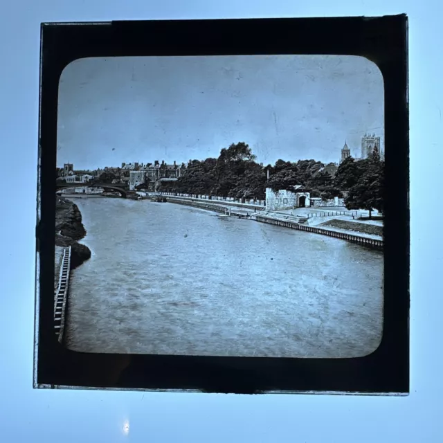 Antique Magic Lantern Slide York And York Minster From Bridge