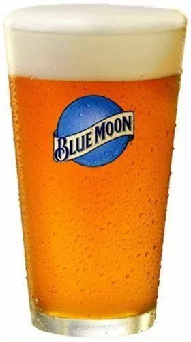 Blue Moon Belgian White Beer Premium Glassware - Set of 4 Pint Glasses