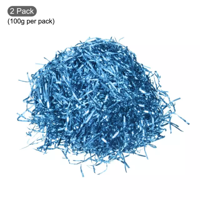 1/2 LB/200g Glitter Raffia Carta Bracciali,2pz Coriandoli Riempimento,Chiaro Blu 2