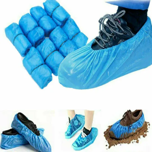 Disposable BLUE Plastic Over Shoes 2/10/30/60 Shoe Boot Covers Carpet Protectors