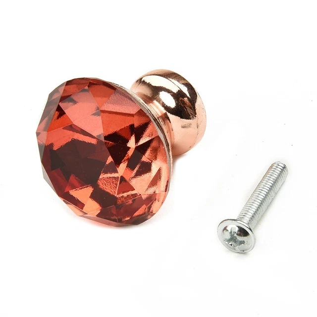 Doré Rose Tirer Poignée Strass Porte Bouton Armoire Tiroir Placard Décor