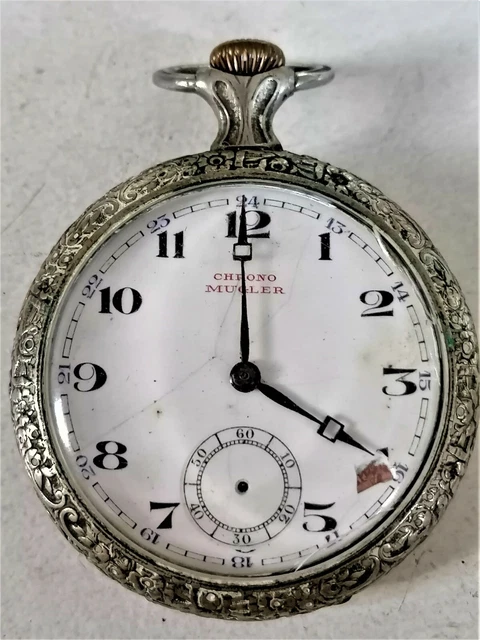 Montre Gousset Ancienne Argentée - Mécanique Manuelle, Ne Fonctionne Pas, Circa 1900-1919