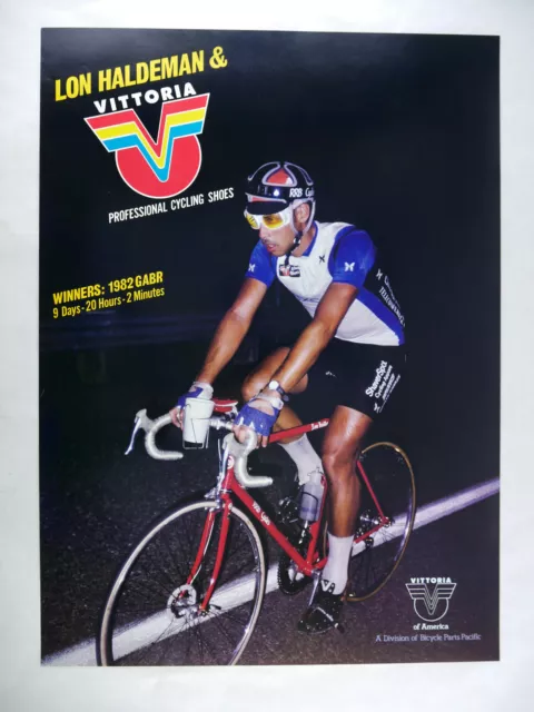 Vittoria Poster Lon Haldeman 16"x22" 1982 RRB Cycles Vintage Bike A NOS