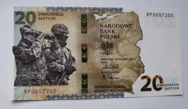 Polen NEW NEU 20 zlotych 2022 Protection of Poland’s Eastern UNC ! Only NOTE!