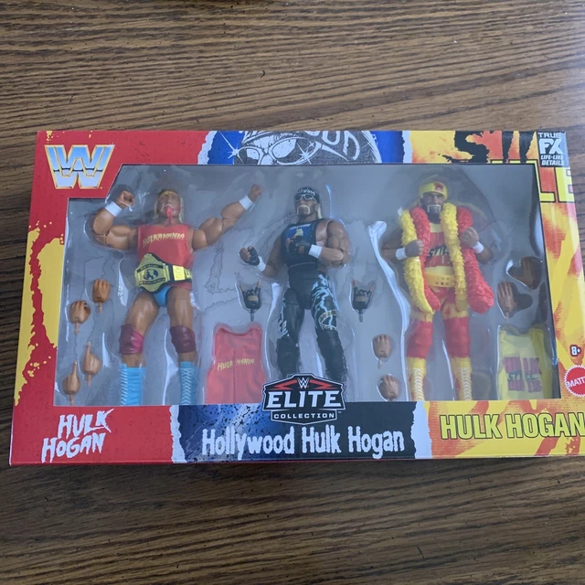 Mattel WWE Elite Collection – Set 3 Action Figure Hulk Hogan Hulkamania, 40° Anniversario, 25 Punti Di Snodo - 4
