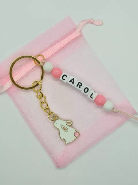 Personalised rabbit Keyring, rabbit gifts, rabbit, bunny, spring, Easter gift