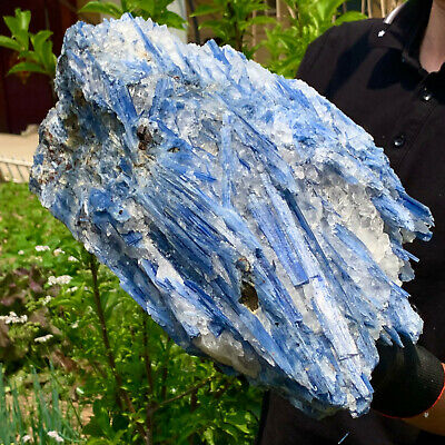 33.52LB Rare!! Natural beautiful Blue KYANITE with Quartz Crystal Specimen Rough