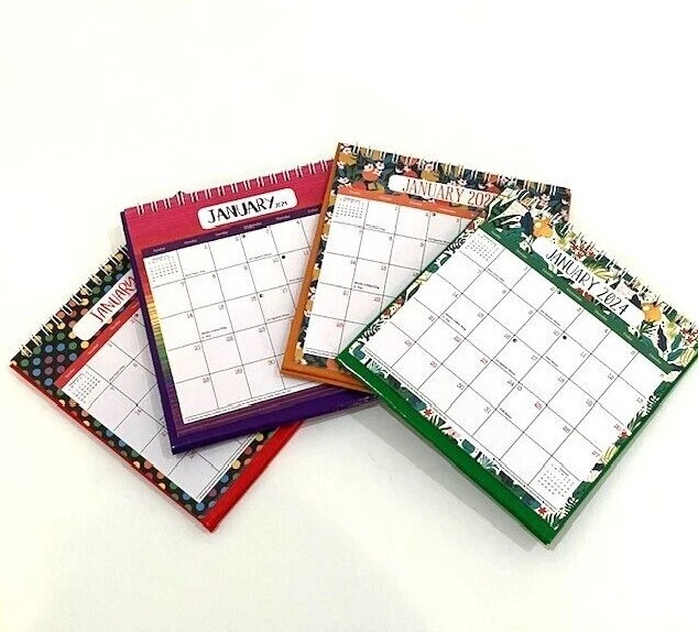 JOT 2024 MONTHLY Small Standing Flip Spiral Stand Up Desk Calendar 6x6