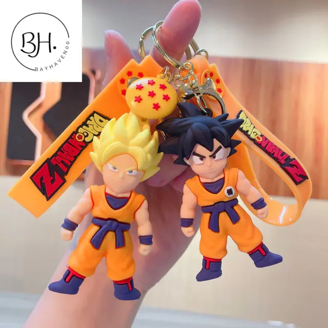 Llavero anime DragonBall Z moda joyería Goku Vegeta pequeño 8 cm pvc 3