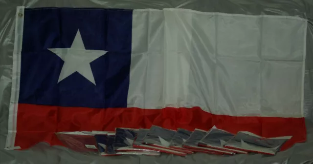 10x Fahne Chile 150x90cm mit 2 Ösen, Hissfahne, Flagge für Mast, Neu & OVP !