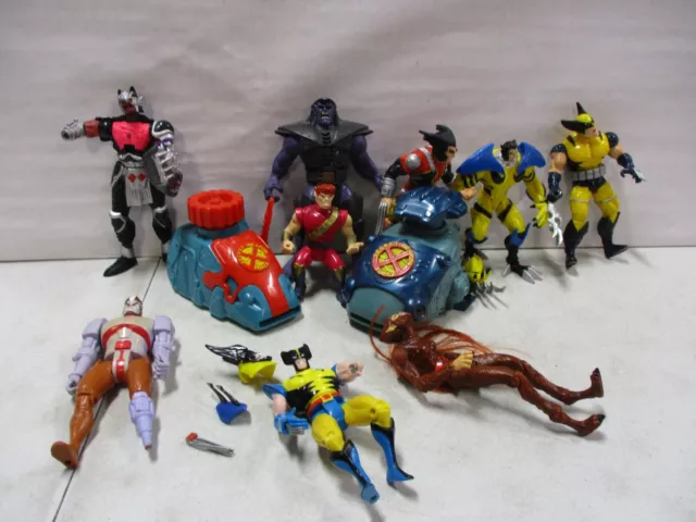 1990's Toy Biz Marvel X-Men Figures and Vehicles lot with Wolverine