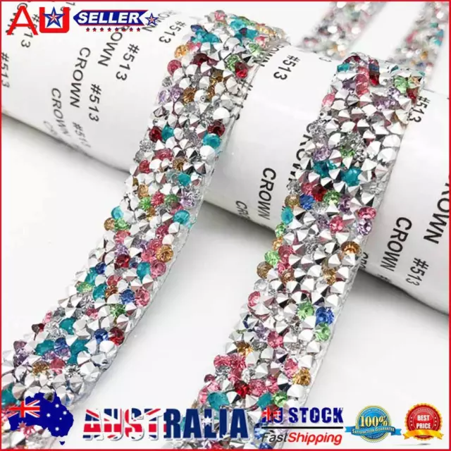 Self Adhesive Crystal Rhinestone Diamond Ribbon DIY Sticker Tape (Color) AU