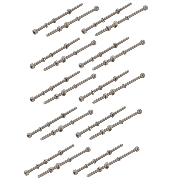 20pc M3x70mm Acier Inox 304 vis à tête moletée écrou rondelle vis Set