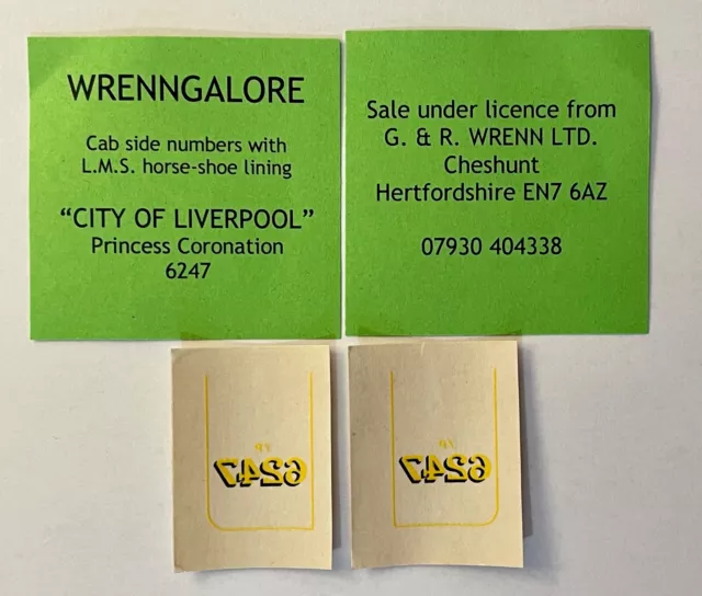 WRENN & Hornby Dublo City of Liverpool Cab Side Numbers  with lining 6247- W2242