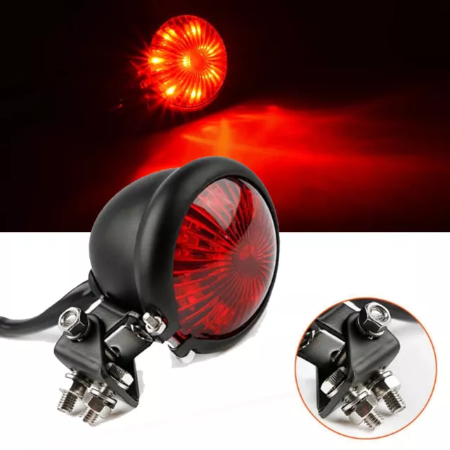 LED Rücklicht Rot schwarz universal Retro Custom Old School Bobber Motorrad DE