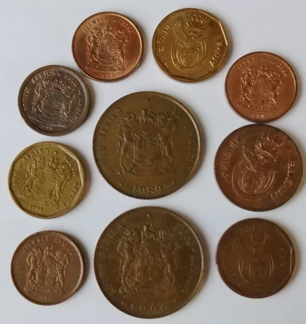 Lot de 10 pièces de monnaie d' Afrique Du Sud