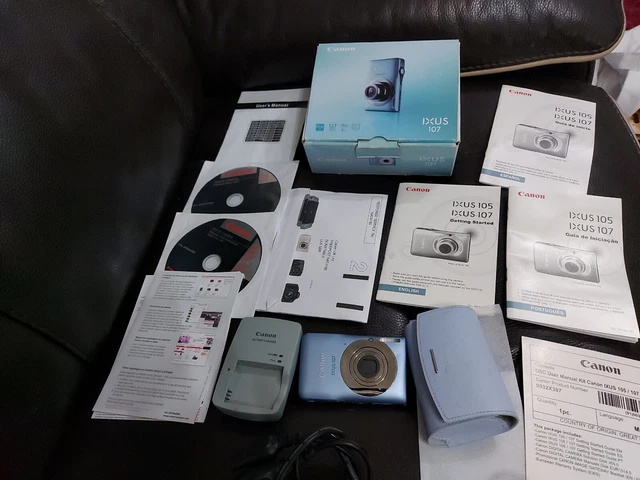 Canon IXUS 107 IS Compact Digital Camera 12.1MP in Blue TESTED SCREEN HAS A LINE