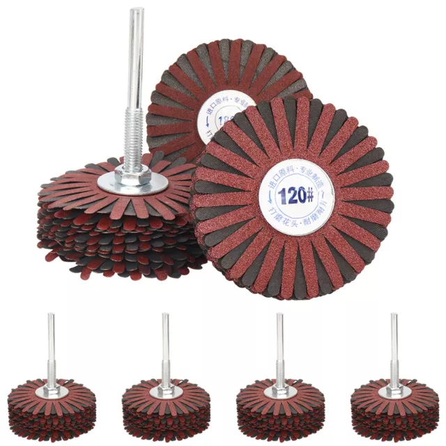 80mm Abrasive Cloth Flap Wheel Sanding Disc With 6mm Inch Shank 80-600 Grit