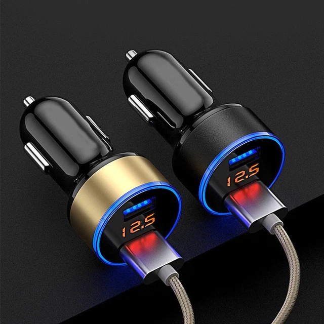 Double USB LCD Adaptateur Chargeur de Voiture Volt Prise 12V 3.1A for Téléphone