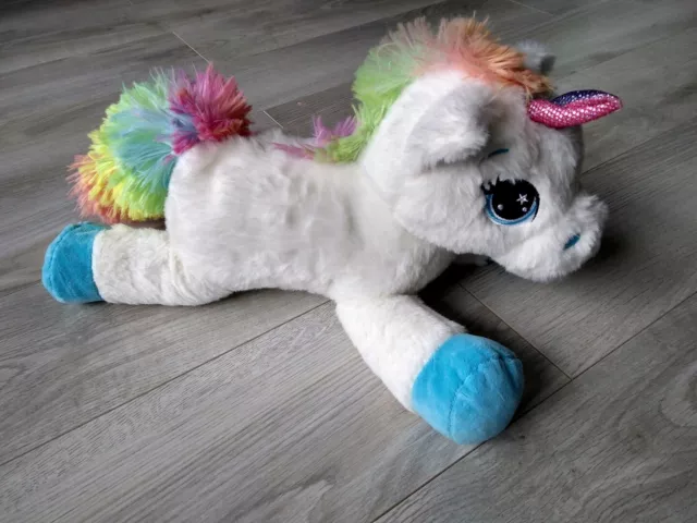 Peluche Licorne Bleu Petite 40cm NEUF 2