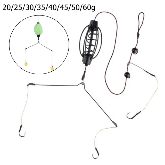 SPORTARC 10 Pezzi Alimentatori A Gabbia Per Pesca Carpa – 5.5 Cm, Primavera In Linea, Terminale Con Gabbia In Acciaio Inox E Plastica, Oro/Nero