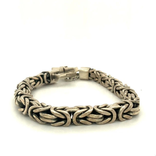 Vtg Signed Sterling Lois Hill Indonesia Modern Weave Byzantine Chain Bracelet 7 Vtg Signed Sterling Lois Hill Indonesia Modern Weave Byzantine Chain Bracelet 7