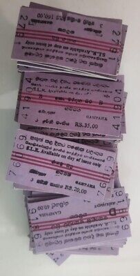 Sri Lankan Used unbend Railway Different 350 Tickets Collectors Old Edmonson vin 2