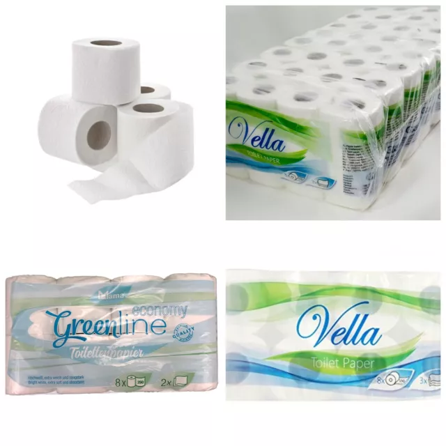 Toilettenpapier, Klopapier, WC-Papier, 64 Rollen 3-lagig 150 Blatt TOP QUALITY