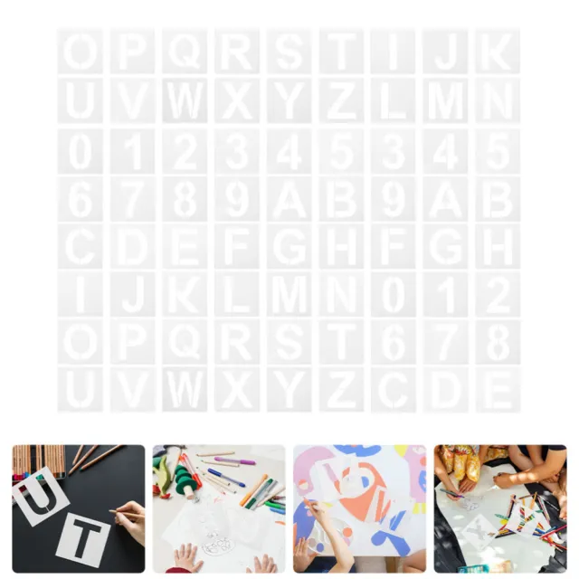 2 juegos de plantillas de dibujo hágalo usted mismo plantillas alfabeto suministros de pintura para niños