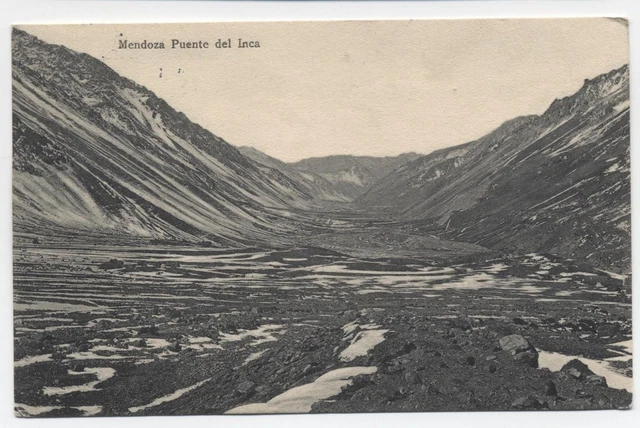 ARGENTINA ~ Mendoza Puente del Inca 1913 Natural Arch Bridge Postcard ~ Stamps