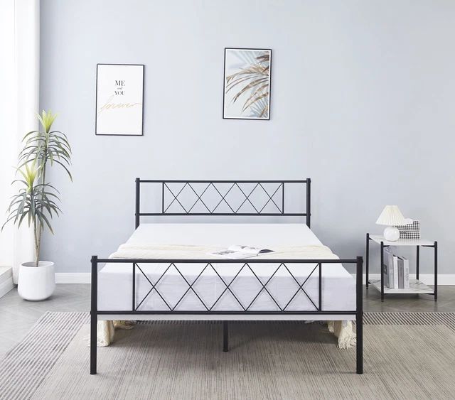 STRONG METAL BED Frame 4ft6 Double Size Solid Bedstead Base Home